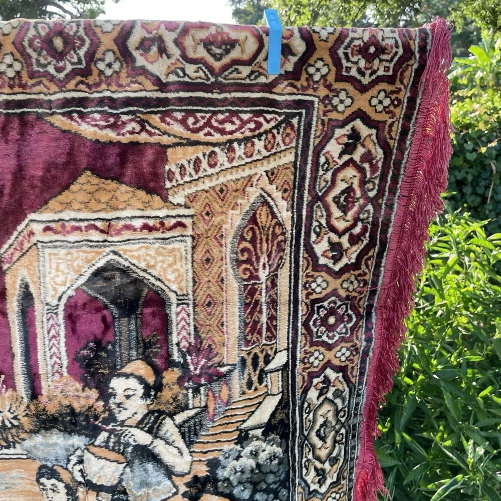 Vintage Velvet Wall Tapestry Middle Eastern Dance Ceremony MCM 46x75inch